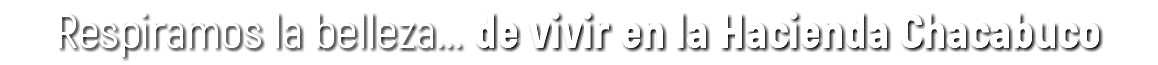 Respiramos la belleza... de vivir en la Hacienda Chacabuco